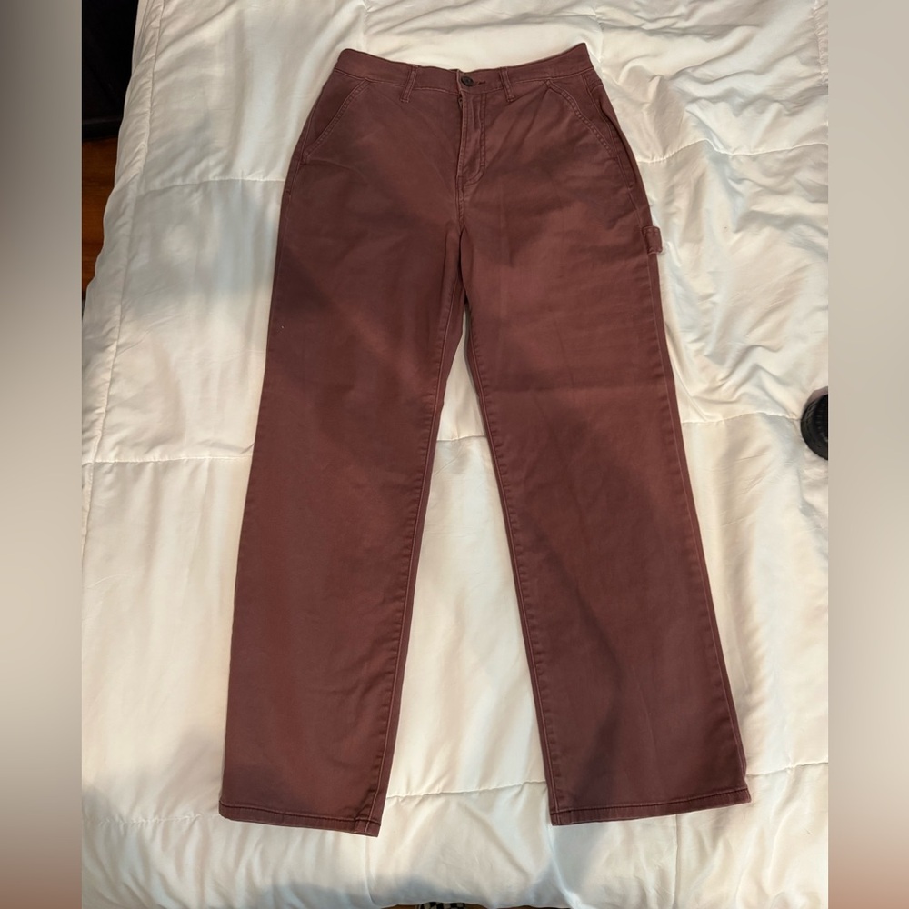 Cropped straight leg pants